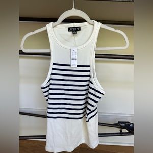 Navy Striped ribbed tank